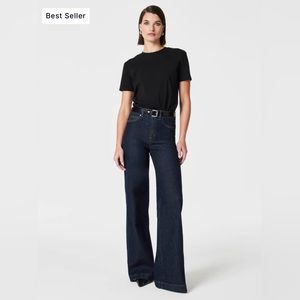SPANX High-Rise Wide-Leg Jeans in Dark Indigo